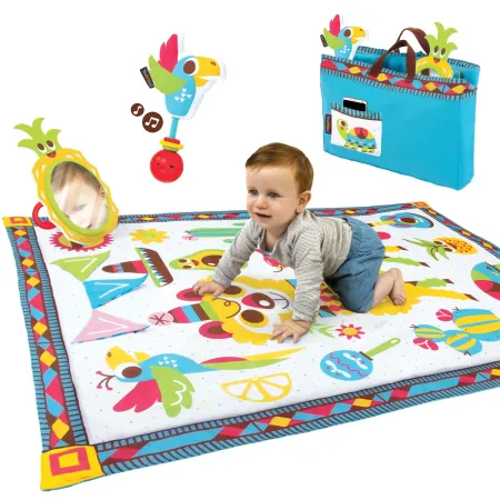 Tappeto Pieghevole Attività Neonato Bambino XL 145x100 cm con Giochi