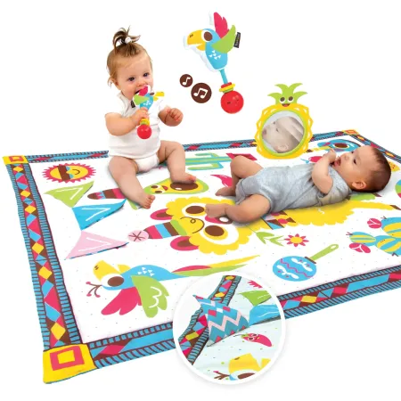 Tappeto Pieghevole Attività Neonato Bambino XL 145x100 cm con Giochi