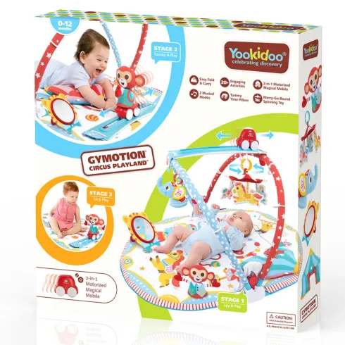 Palestrina Evolutiva Neonato Circo 3 in 1 con Giostra e Giochi 85x100 cm