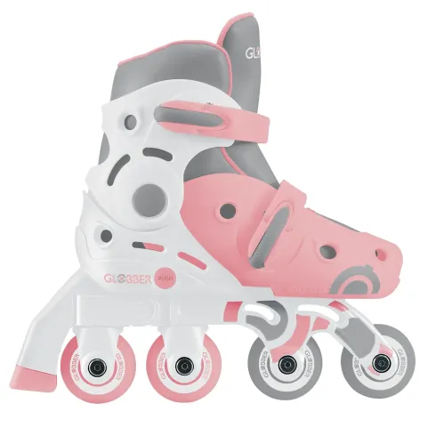 Pattini Bambini Regolabili 2 in 1 Rosa Taglia 30-33 Inline e Learning
