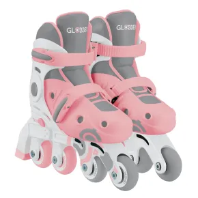 Pattini Bambini Regolabili 2 in 1 Rosa Taglia 30-33 Inline e Learning