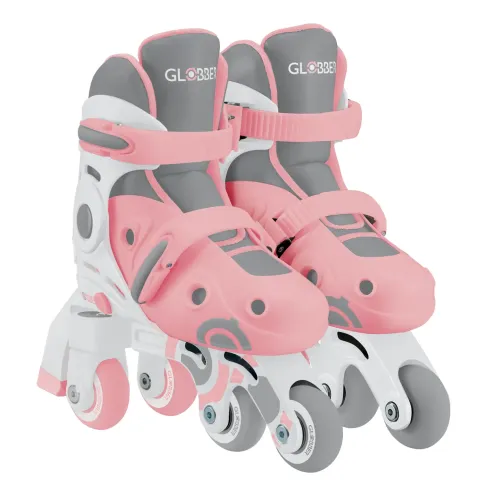 Pattini Bambini Regolabili 2 in 1 Rosa Taglia 30-33 Inline e Learning