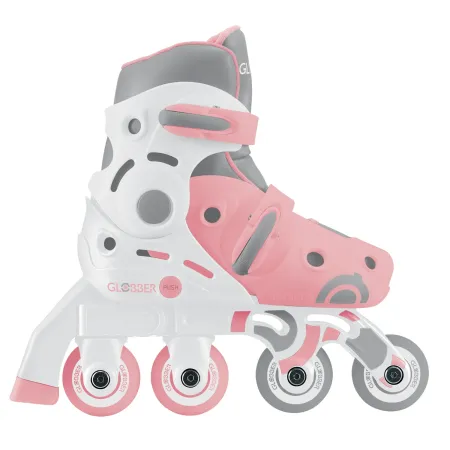 Pattini Bambini Regolabili 2 in 1 Rosa Taglia 30-33 Inline e Learning