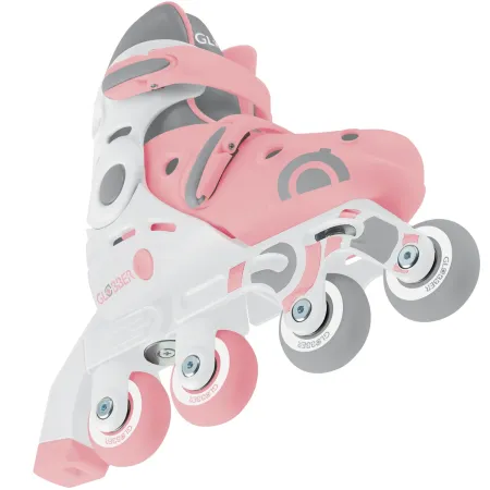 Pattini Bambini Regolabili 2 in 1 Rosa Taglia 30-33 Inline e Learning