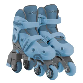 Pattini Bambini Regolabili 2 in 1 Celeste Taglia 30-33 Inline Learning 2