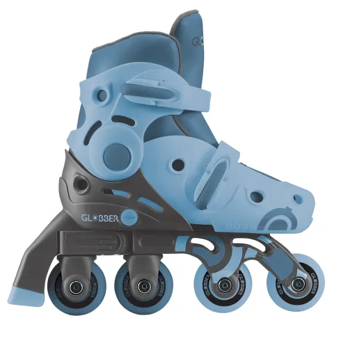 Pattini Bambini Regolabili 2 in 1 Celeste Taglia 30-33 Inline Learning