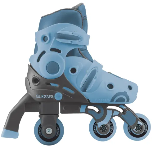Pattini Bambini Regolabili 2 in 1 Celeste Taglia 30-33 Inline Learning