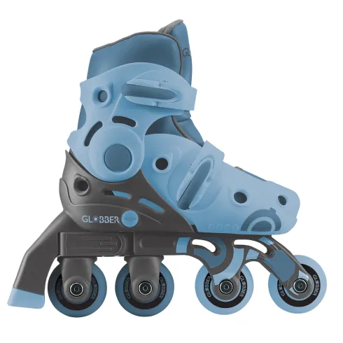 Pattini Bambini Regolabili 2 in 1 Celeste Taglia 30-33 Inline Learning
