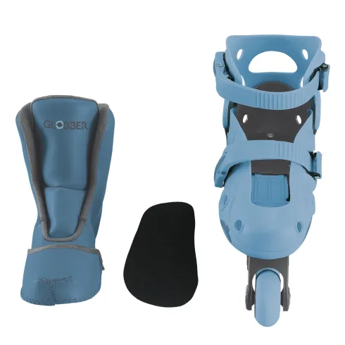 Pattini Bambini Regolabili 2 in 1 Celeste Taglia 30-33 Inline Learning