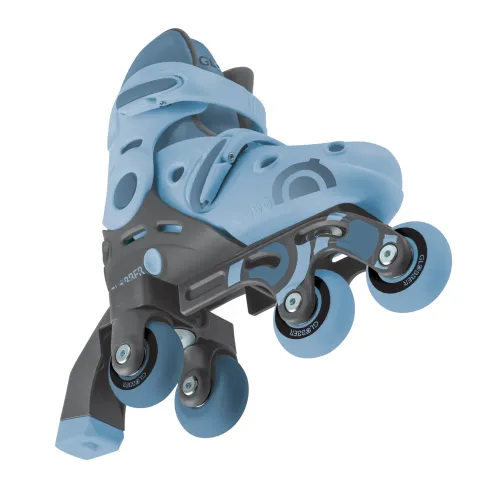 Pattini Bambini Regolabili 2 in 1 Celeste Taglia 30-33 Inline Learning