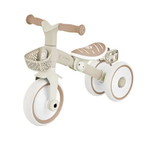 Triciclo Evolutivo Bambini 2 in 1 Beige Regolabile Pedali Rimovibili