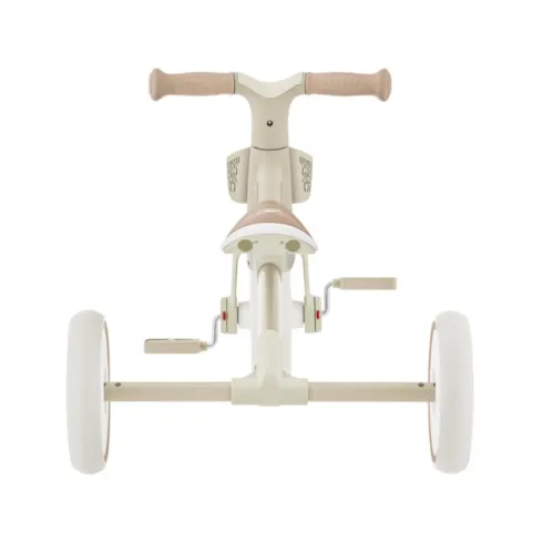 Triciclo Evolutivo Bambini 2 in 1 Beige Regolabile Pedali Rimovibili