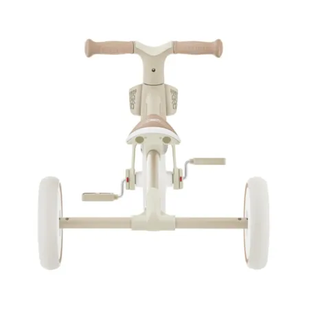 Triciclo Evolutivo Bambini 2 in 1 Beige Regolabile Pedali Rimovibili