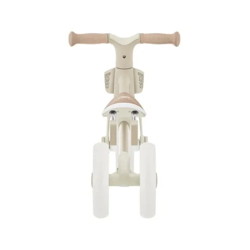 Triciclo Evolutivo Bambini 2 in 1 Beige Regolabile Pedali Rimovibili