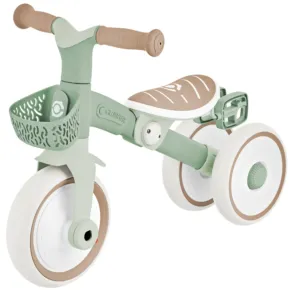 Triciclo Evolutivo Bambini 2 in 1 Verde Regolabile Pedali Rimovibili