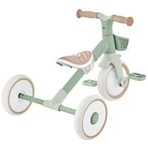 Triciclo Evolutivo Bambini 2 in 1 Verde Regolabile Pedali Rimovibili 2