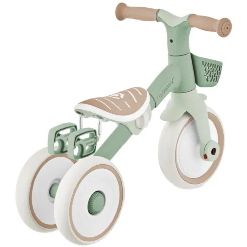 Triciclo Evolutivo Bambini 2 in 1 Verde Regolabile Pedali Rimovibili
