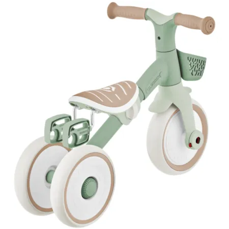 Triciclo Evolutivo Bambini 2 in 1 Verde Regolabile Pedali Rimovibili