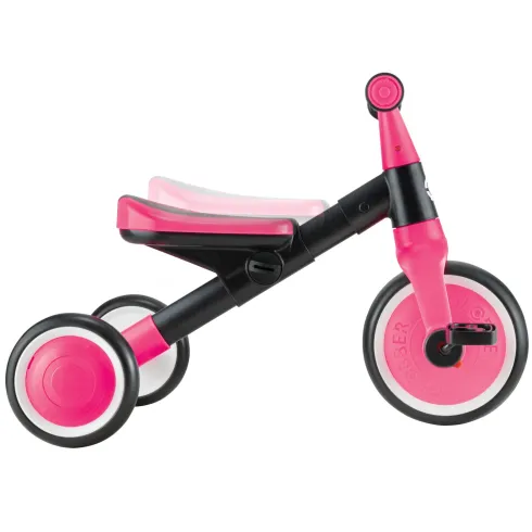 Triciclo Evolutivo Bambini 2 in 1 Rosa Neon Bici Pedali Removibili