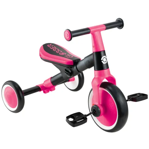 Triciclo Evolutivo Bambini 2 in 1 Rosa Neon Bici Pedali Removibili