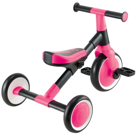 Triciclo Evolutivo Bambini 2 in 1 Rosa Neon Bici Pedali Removibili