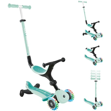 Monopattino Evolutivo 3 in 1 Verde Menta con Luci LED Sterzo 360