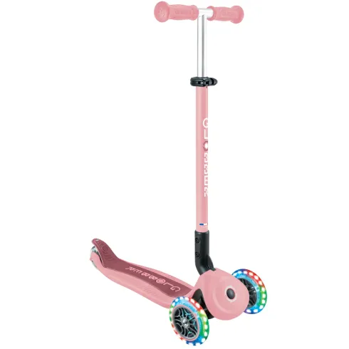 Monopattino Evolutivo 3 in 1 Rosa Pastello con Luci LED Sterzo 360