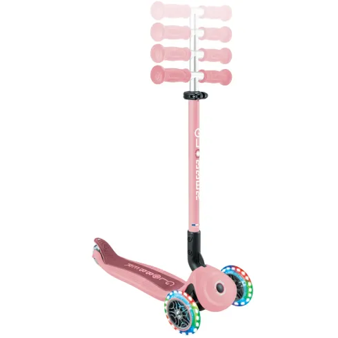 Monopattino Evolutivo 3 in 1 Rosa Pastello con Luci LED Sterzo 360