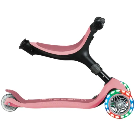 Monopattino Evolutivo 3 in 1 Rosa Pastello con Luci LED Sterzo 360