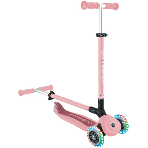 Monopattino Evolutivo 3 in 1 Rosa Pastello con Luci LED Sterzo 360
