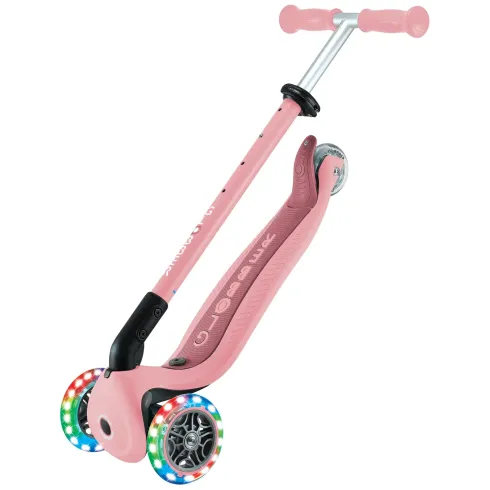 Monopattino Evolutivo 3 in 1 Rosa Pastello con Luci LED Sterzo 360