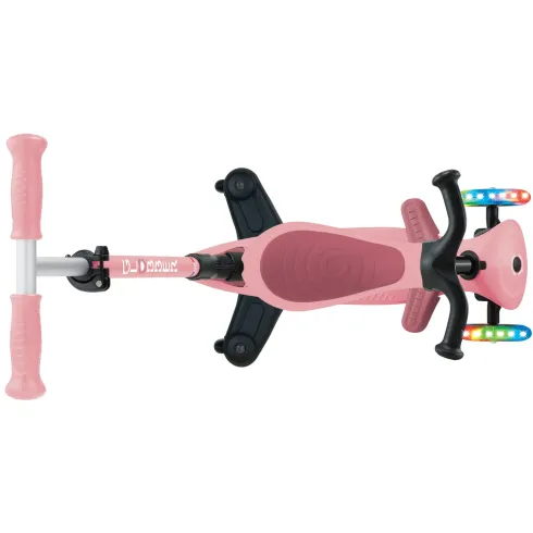 Monopattino Evolutivo 3 in 1 Rosa Pastello con Luci LED Sterzo 360