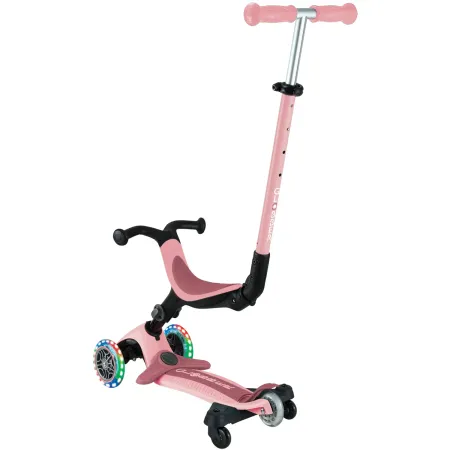 Monopattino Evolutivo 3 in 1 Rosa Pastello con Luci LED Sterzo 360