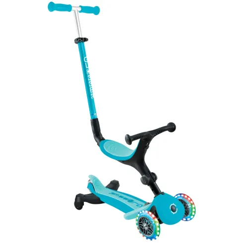 Monopattino Evolutivo 3 in 1 Celeste con Luci LED Sterzo Parentale 360