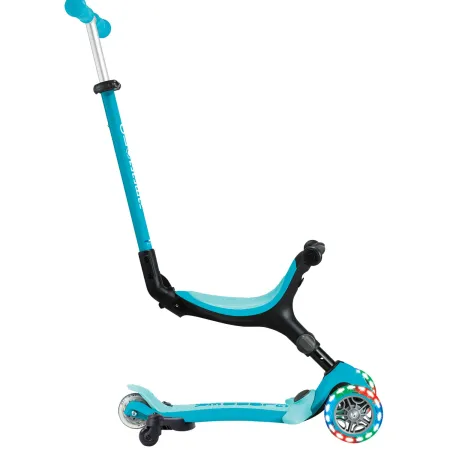 Monopattino Evolutivo 3 in 1 Celeste con Luci LED Sterzo Parentale 360