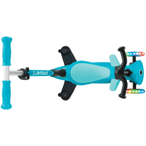 Monopattino Evolutivo 3 in 1 Celeste con Luci LED Sterzo Parentale 360