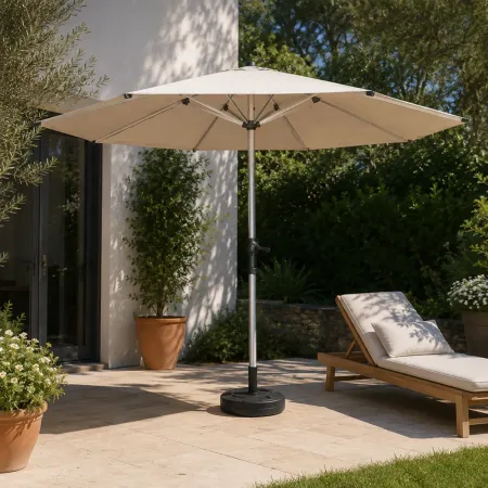 Ombrellone per Giardino 3x3 m con Palo Centrale Beige Alluminio