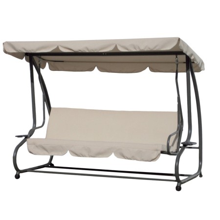 Dondolo 3 Posti Reclinabile Letto da Giardino Sofa Terrazzo Cuscini Telo Esterno