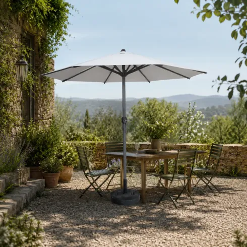 Ombrellone per Giardino 250x250 cm con Palo Centrale Bianco Alluminio