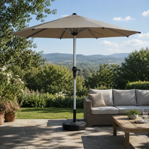 Ombrellone per Giardino 250x250 cm con Palo Centrale Sabbia Alluminio