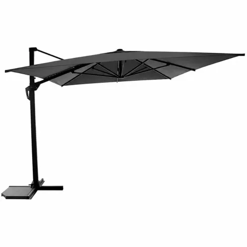 Ombrellone per Giardino Decentrato 3x4 Grigio Base Girevole Antivento