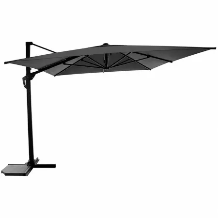 Ombrellone per Giardino Decentrato 3x4 Grigio Base Girevole Antivento
