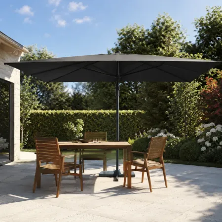Ombrellone per Giardino Decentrato 3x4 Grigio Base Girevole Antivento