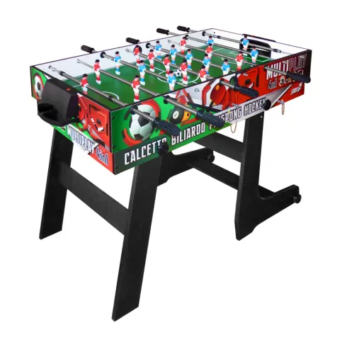 Tavolo Multigioco 4 in 1 Pieghevole Calcetto Ping Pong Hockey Biliardo