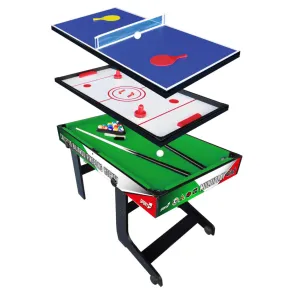 Tavolo Multigioco 4 in 1 Pieghevole Calcetto Ping Pong Hockey Biliardo 2