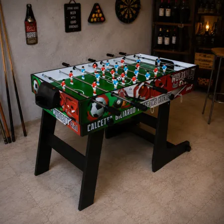 Tavolo Multigioco 4 in 1 Pieghevole Calcetto Ping Pong Hockey Biliardo