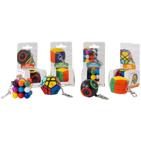 Mini Rompicapo Portachiavi 20 Pezzi con Espositore da Banco