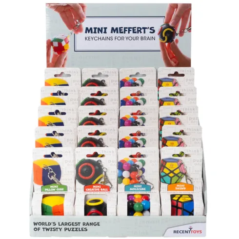 Mini Rompicapo Portachiavi 20 Pezzi con Espositore da Banco