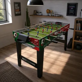 Tavolo Multigioco 4 in 1 Calcetto Ping Pong Hockey Biliardo Accessori 2