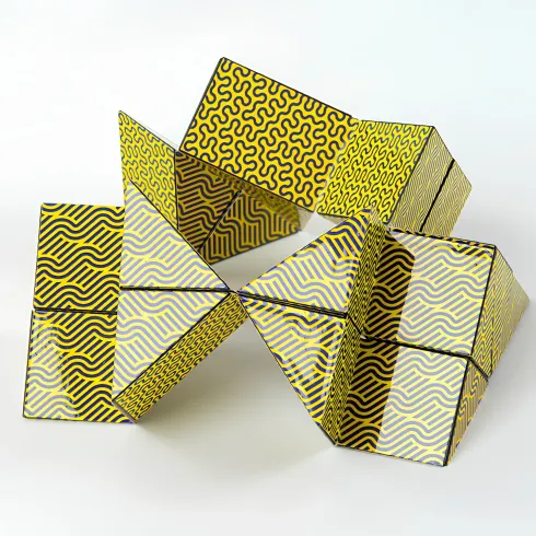 Rompicapo 12 Pezzi Cubo Snodabile Dynacube con Espositore da Banco